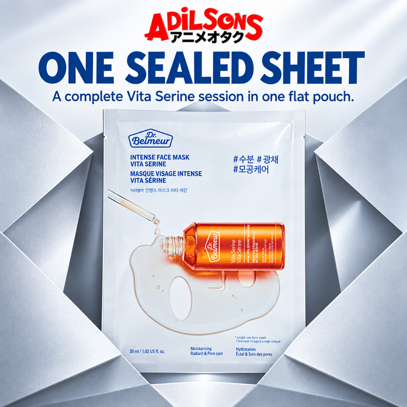 Adilsons Beauty Dr.Belmeur Vita Serine mask ad: ONE SEALED SHEET / A complete Vita Serine session in one flat pouch.