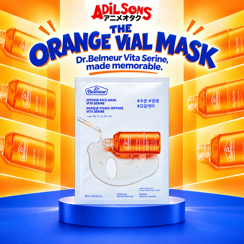 Adilsons Beauty Dr.Belmeur Vita Serine mask ad: THE ORANGE VIAL MASK / Dr.Belmeur Vita Serine, made memorable.