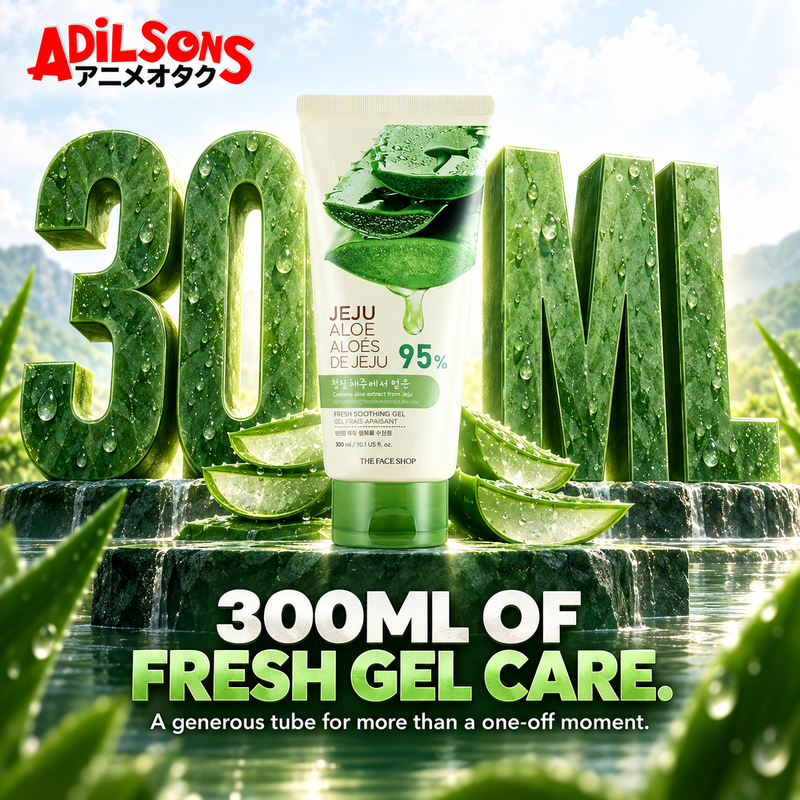 THE FACE SHOP Jeju Aloe Fresh Soothing Gel tube creative 3: 300ML OF FRESH GEL CARE.