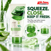 THE FACE SHOP Jeju Aloe Fresh Soothing Gel tube creative 4: SQUEEZE. CLOSE. KEEP IT FRESH.