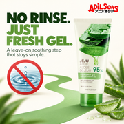 THE FACE SHOP Jeju Aloe Fresh Soothing Gel tube creative 8: NO RINSE. JUST FRESH GEL.