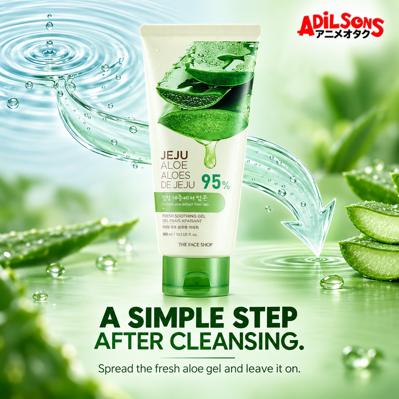 THE FACE SHOP Jeju Aloe Fresh Soothing Gel tube creative 16: A SIMPLE STEP AFTER CLEANSING.