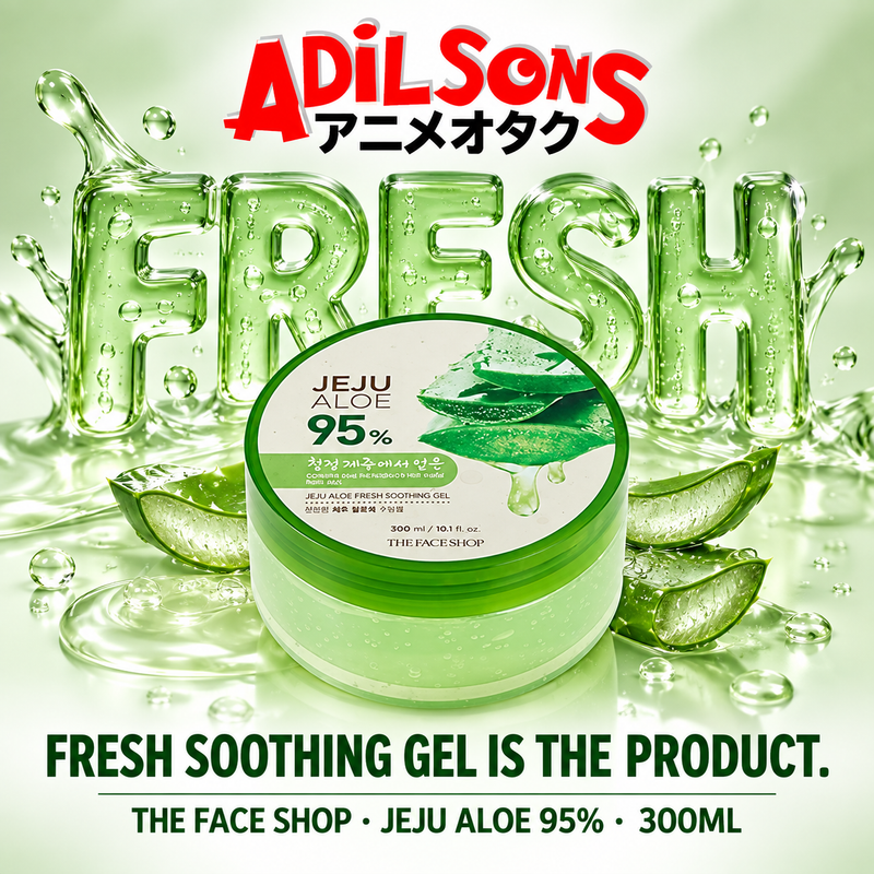 The Face Shop Jeju Aloe Fresh Soothing Gel 300ml round-tub creative: fresh soothing gel identity.
