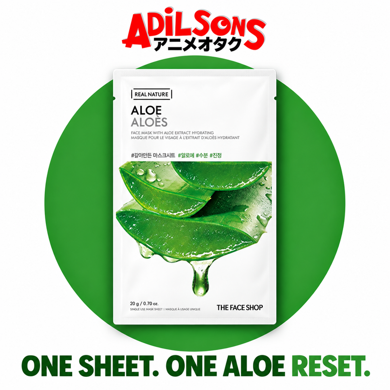 Adilsons creative for The Face Shop Real Nature Aloe mask — ONE SHEET. ONE ALOE RESET.