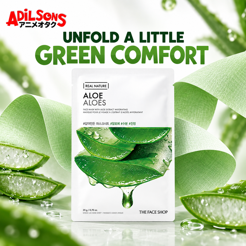 Adilsons creative for The Face Shop Real Nature Aloe mask — UNFOLD A LITTLE GREEN COMFORT
