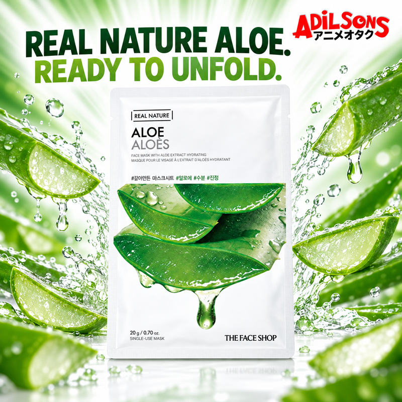 Adilsons creative for The Face Shop Real Nature Aloe mask — REAL NATURE ALOE. READY TO UNFOLD.