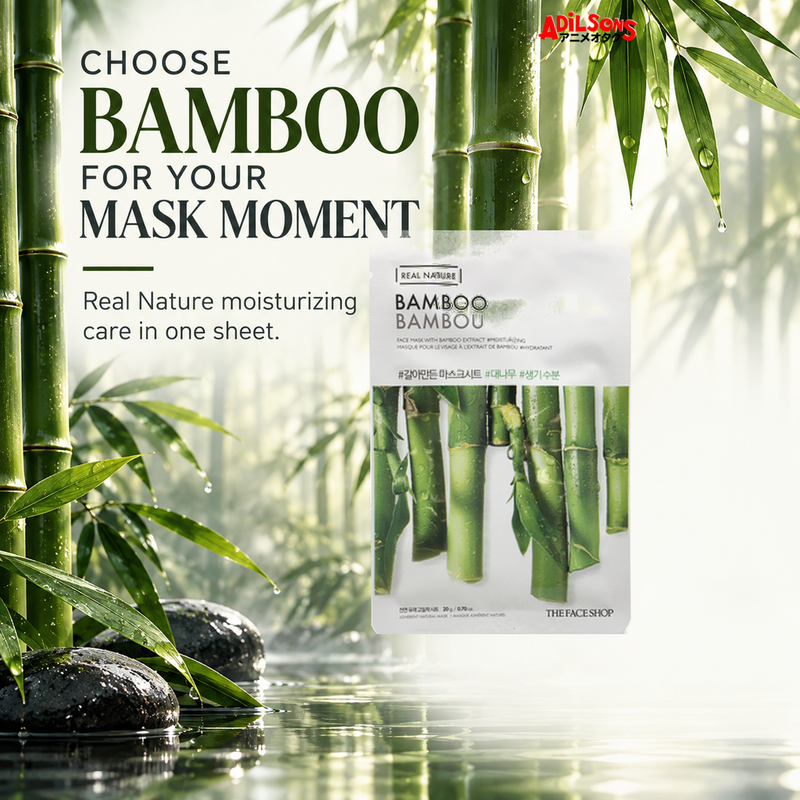 THE FACE SHOP Real Nature Bamboo 20 g mask — bamboo variant choice creative for Adilsons Mauritius