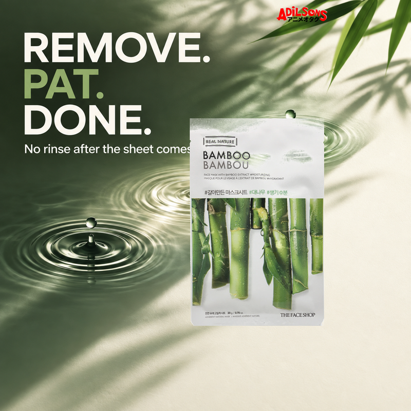 THE FACE SHOP Real Nature Bamboo 20 g mask — no-rinse convenience creative for Adilsons Mauritius