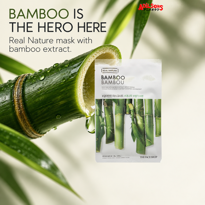 THE FACE SHOP Real Nature Bamboo 20 g mask — ingredient identity creative for Adilsons Mauritius
