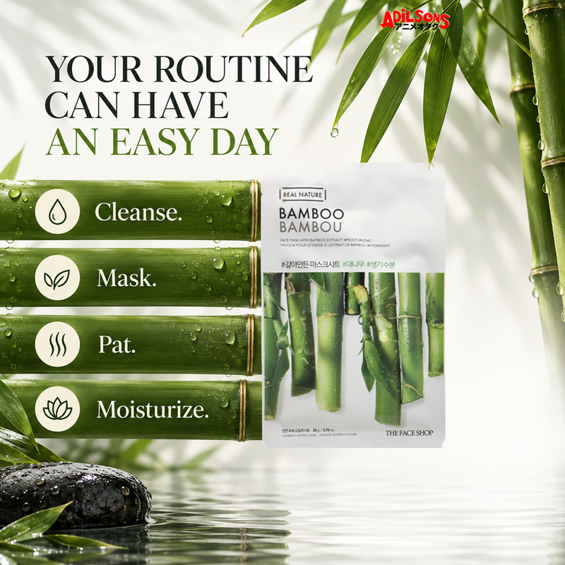 THE FACE SHOP Real Nature Bamboo 20 g mask — easy-day routine creative for Adilsons Mauritius
