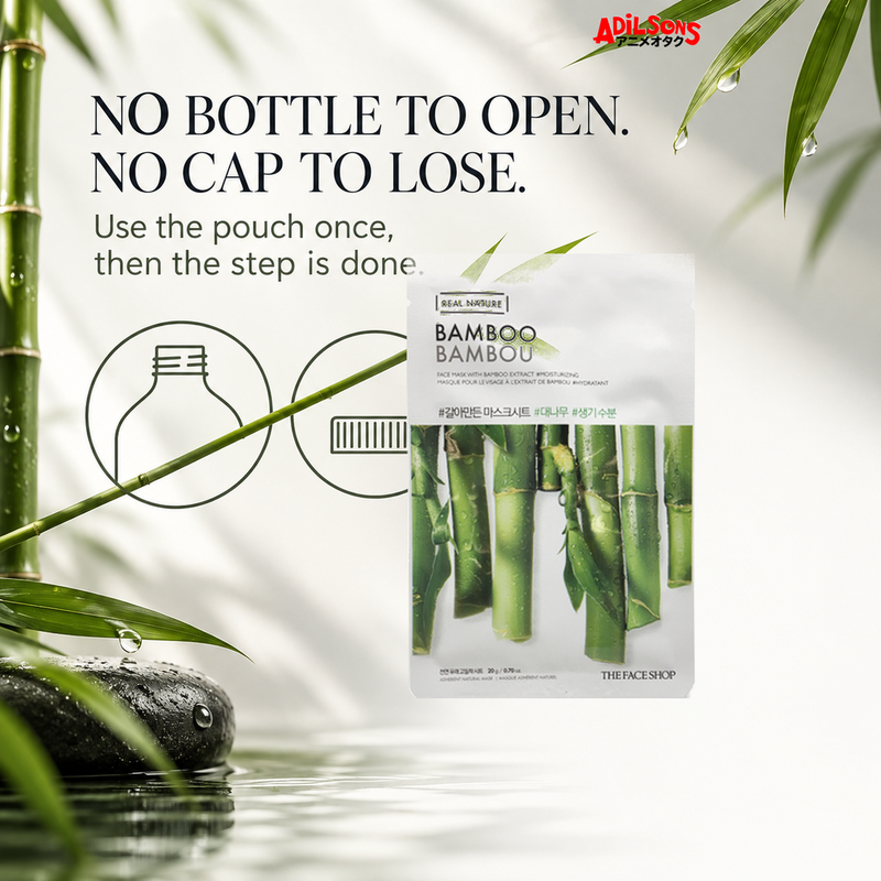 THE FACE SHOP Real Nature Bamboo 20 g mask — no bottle ownership creative for Adilsons Mauritius