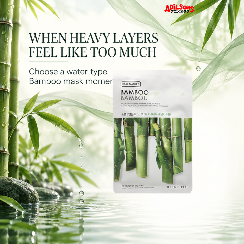 THE FACE SHOP Real Nature Bamboo 20 g mask — light format for heavy-layer aversion creative for Adilsons Mauritius