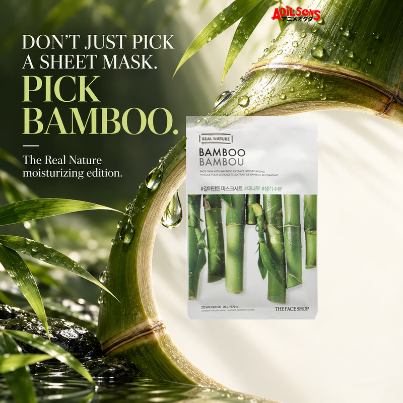 THE FACE SHOP Real Nature Bamboo 20 g mask — decisive bamboo choice creative for Adilsons Mauritius