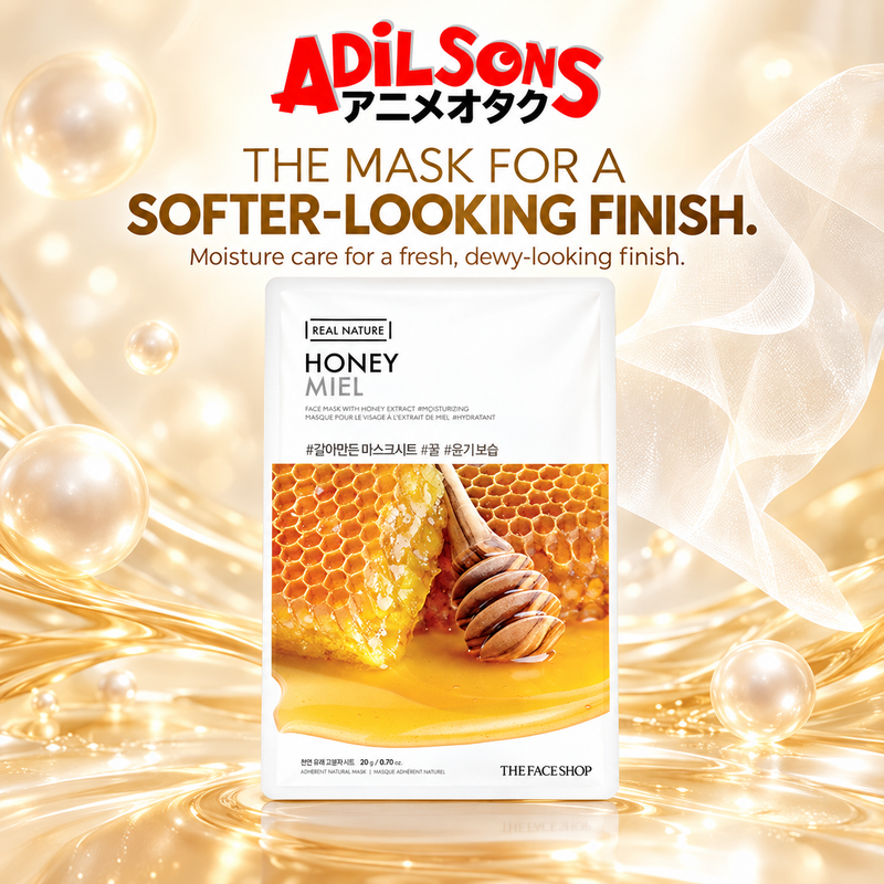 THE FACE SHOP Real Nature Honey Face Mask 20g ad: THE MASK FOR A SOFTER-LOOKING FINISH.