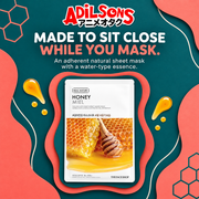 THE FACE SHOP Real Nature Honey Face Mask 20g ad: MADE TO SIT CLOSE WHILE YOU MASK.