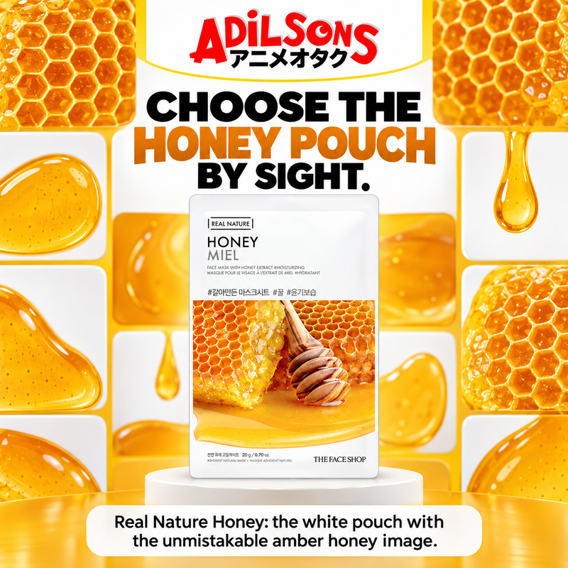 THE FACE SHOP Real Nature Honey Face Mask 20g ad: CHOOSE THE HONEY POUCH BY SIGHT.