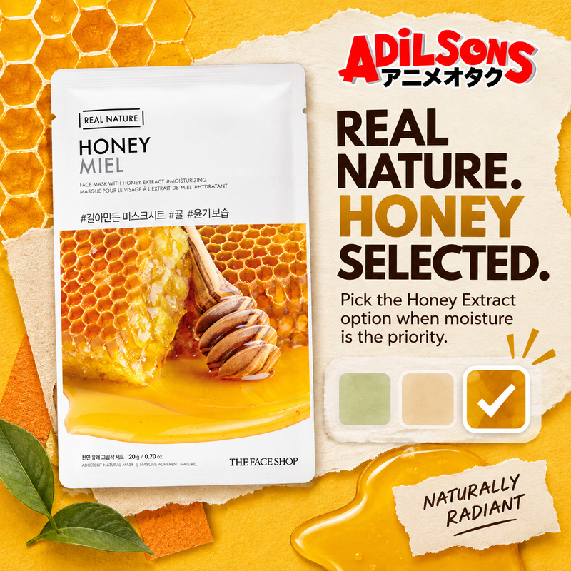 THE FACE SHOP Real Nature Honey Face Mask 20g ad: REAL NATURE. HONEY SELECTED.
