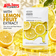Adilsons Beauty The Face Shop Real Nature Lemon mask ad: WITH LEMON FRUIT EXTRACT / The citrus-led Real Nature sheet mask.