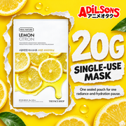 Adilsons Beauty The Face Shop Real Nature Lemon mask ad: 20G SINGLE-USE MASK / One sealed pouch for one radiance-and-hydration pause.