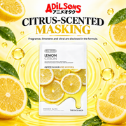Adilsons Beauty The Face Shop Real Nature Lemon mask ad: CITRUS-SCENTED MASKING / Fragrance, limonene and citral are disclosed in the formula.