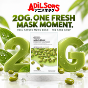 The Face Shop Real Nature Mung Bean mask creative: 20g exact format.