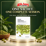 The Face Shop Real Nature Mung Bean mask creative: single-session clarity.