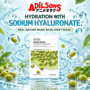 The Face Shop Real Nature Mung Bean mask creative: sodium hyaluronate formula.