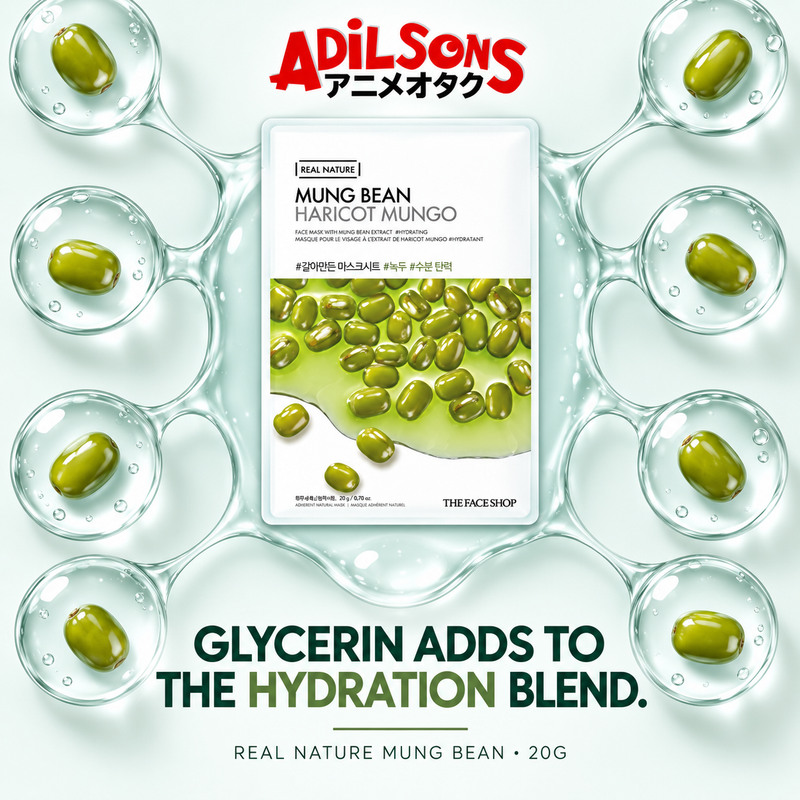 The Face Shop Real Nature Mung Bean mask creative: glycerin formula.