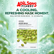 The Face Shop Real Nature Mung Bean mask creative: cooling sensory refresh.