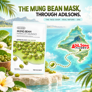The Face Shop Real Nature Mung Bean mask connected to Adilsons by an abstract Mauritius route.
