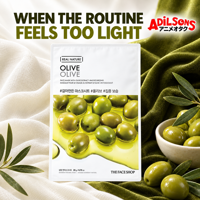 Adilsons creative for The Face Shop Real Nature Olive mask — WHEN THE ROUTINE FEELS TOO LIGHT