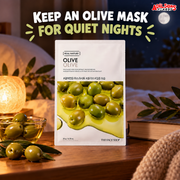 Adilsons creative for The Face Shop Real Nature Olive mask — KEEP AN OLIVE MASK FOR QUIET NIGHTS
