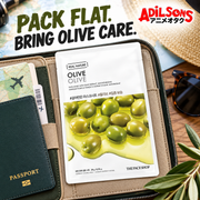 Adilsons creative for The Face Shop Real Nature Olive mask — PACK FLAT. BRING OLIVE CARE.