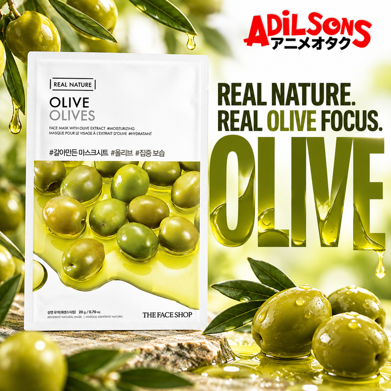 Adilsons creative for The Face Shop Real Nature Olive mask — REAL NATURE. REAL OLIVE FOCUS.