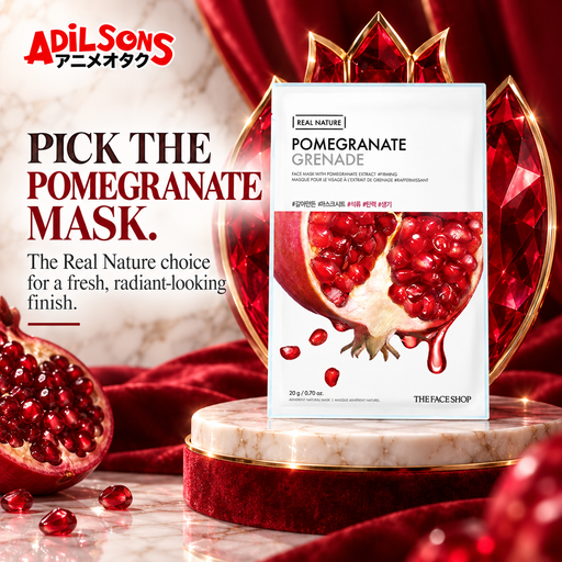 THE FACE SHOP Real Nature Pomegranate mask creative 1: PICK THE POMEGRANATE MASK.