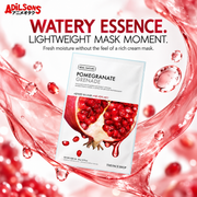 THE FACE SHOP Real Nature Pomegranate mask creative 5: WATERY ESSENCE. LIGHTWEIGHT MASK MOMENT.