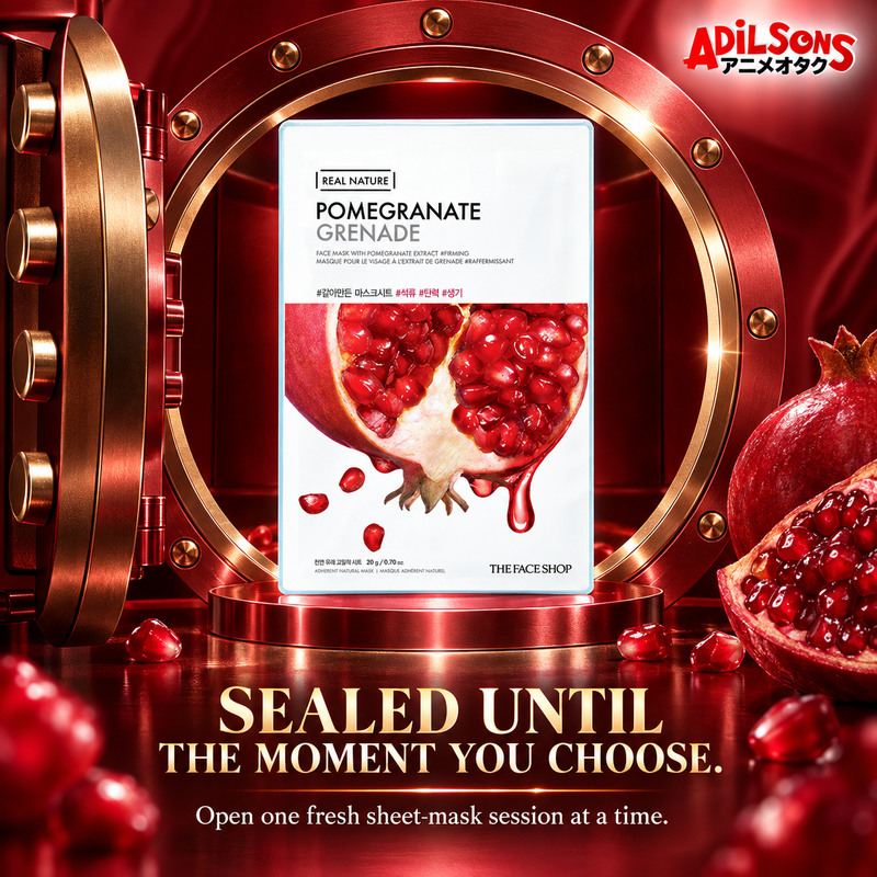 THE FACE SHOP Real Nature Pomegranate mask creative 7: SEALED UNTIL THE MOMENT YOU CHOOSE.