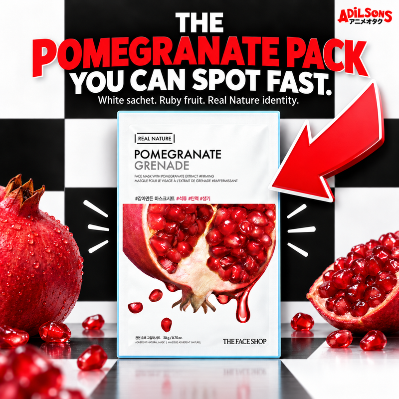THE FACE SHOP Real Nature Pomegranate mask creative 17: THE POMEGRANATE PACK YOU CAN SPOT FAST.