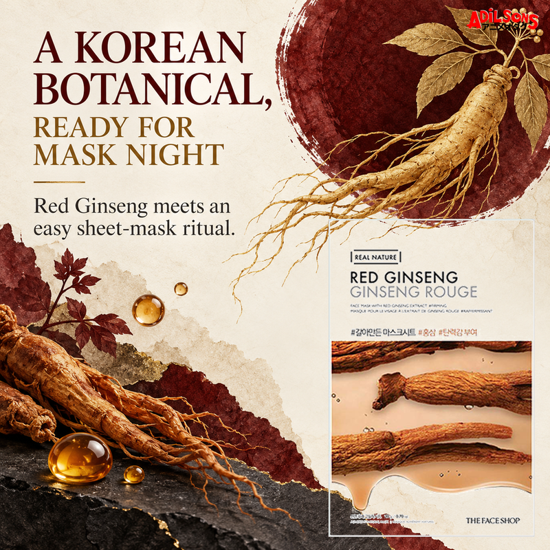THE FACE SHOP Real Nature Red Ginseng 20 g mask — korean botanical story creative for Adilsons Mauritius