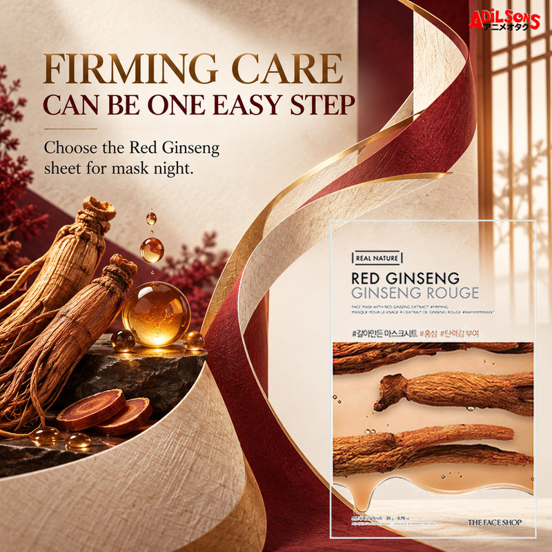 THE FACE SHOP Real Nature Red Ginseng 20 g mask — single-step firming care creative for Adilsons Mauritius