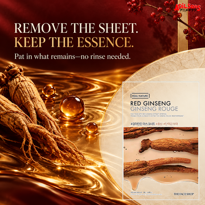 THE FACE SHOP Real Nature Red Ginseng 20 g mask — no-rinse finish creative for Adilsons Mauritius