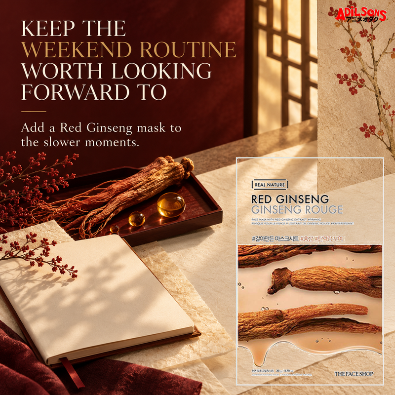 THE FACE SHOP Real Nature Red Ginseng 20 g mask — weekend ritual creative for Adilsons Mauritius