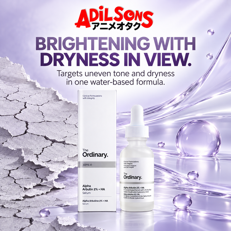 The Ordinary Alpha Arbutin 2% + HA 30ml ad: BRIGHTENING WITH DRYNESS IN VIEW.