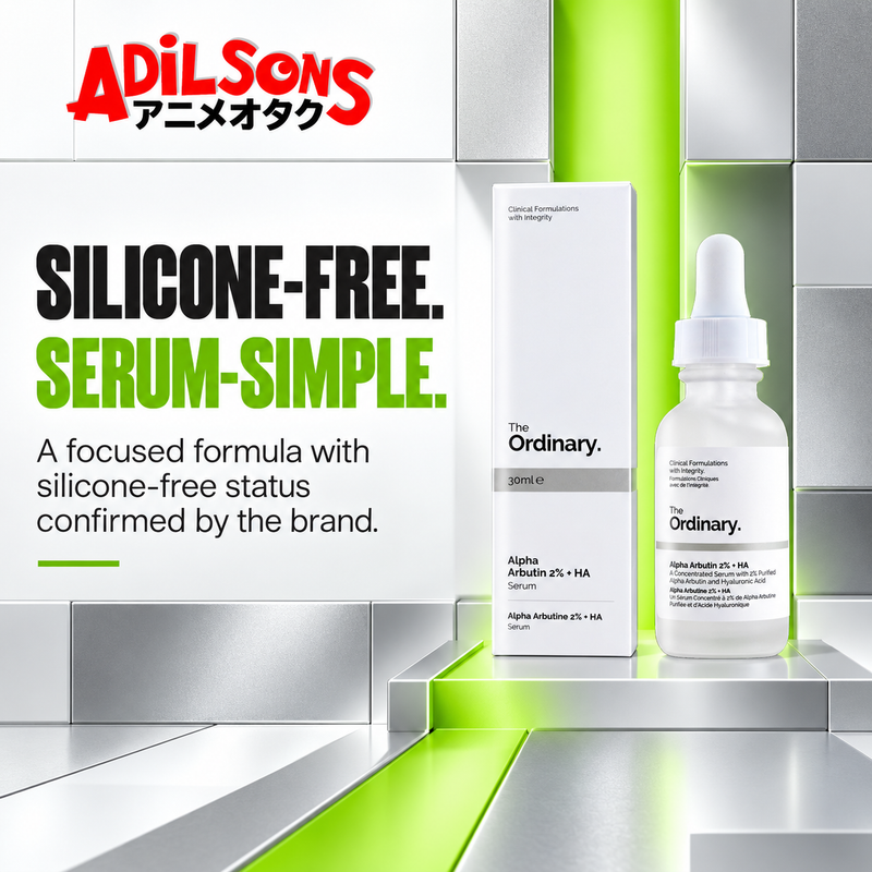 The Ordinary Alpha Arbutin 2% + HA 30ml ad: SILICONE-FREE. SERUM-SIMPLE.
