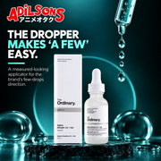 The Ordinary Alpha Arbutin 2% + HA 30ml ad: THE DROPPER MAKES ‘A FEW’ EASY.
