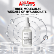 The Ordinary Hyaluronic Acid 2% + B5 30ml creative: three hyaluronate weights.