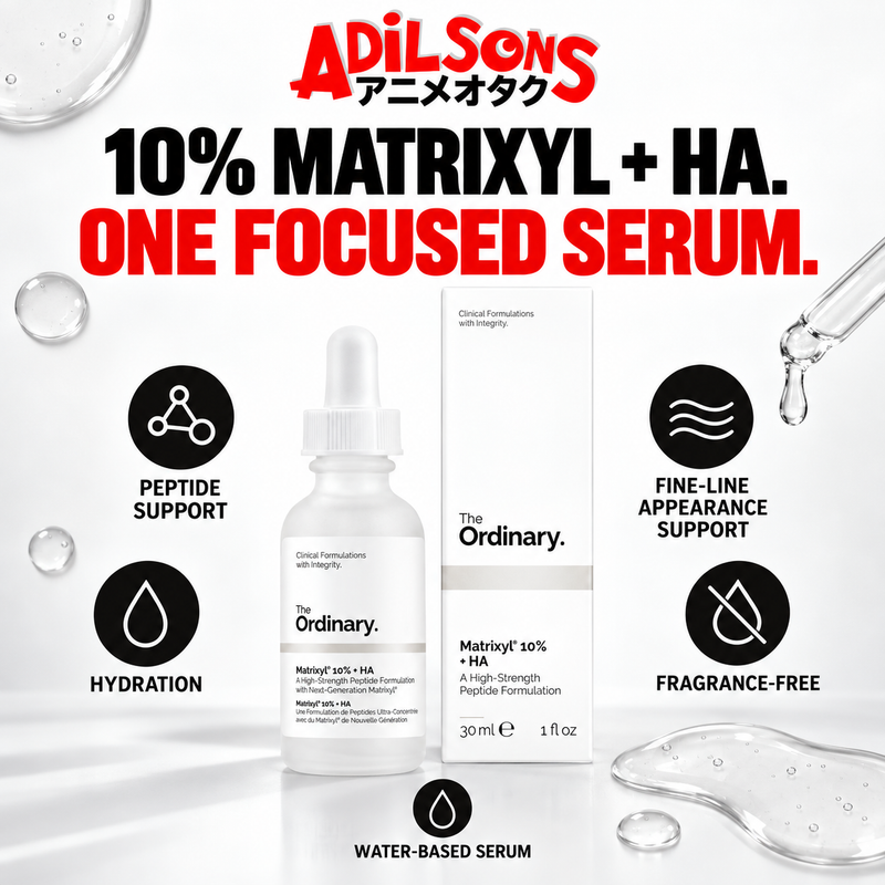 Adilsons creative for The Ordinary Matrixyl 10% + HA 30ml — 10% MATRIXYL + HA. ONE FOCUSED SERUM.