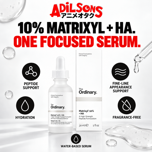 Adilsons creative for The Ordinary Matrixyl 10% + HA 30ml — 10% MATRIXYL + HA. ONE FOCUSED SERUM.