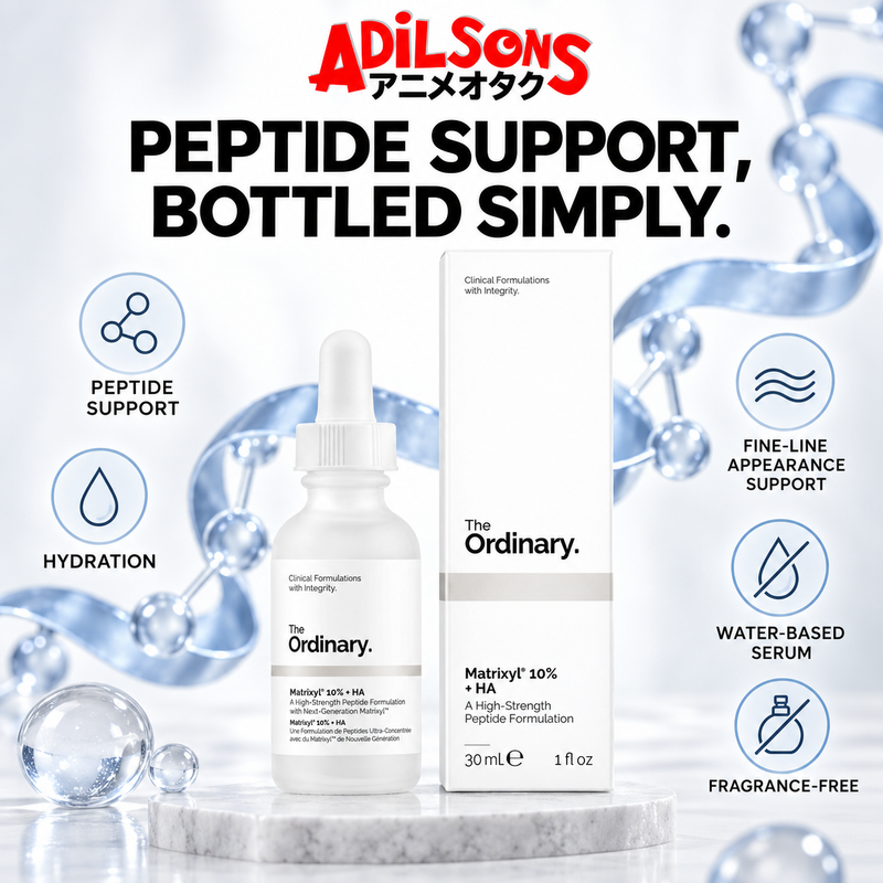 Adilsons creative for The Ordinary Matrixyl 10% + HA 30ml — PEPTIDE SUPPORT, BOTTLED SIMPLY.