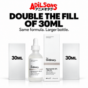 Adilsons Beauty The Ordinary Niacinamide 10% + Zinc 1% 60ml ad: DOUBLE THE FILL OF 30ML / Same formula. Larger bottle.